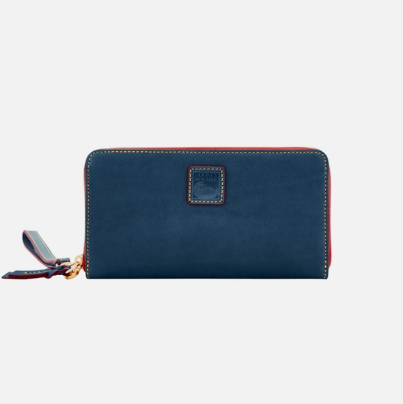 Nwt Dooney & Bourke Florentine Large Zip Around Wristlet Denim - Picture 1 of 3